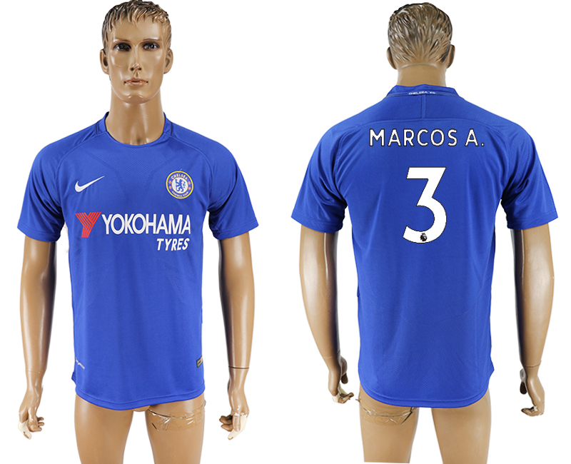 2017-18 Chelsea 3 MARCOS A. Home Thailand Soccer Jersey