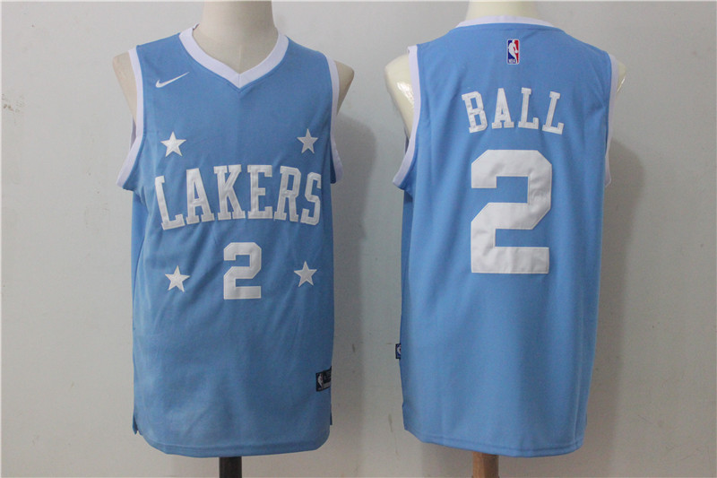 Lakers 2 Lonzo Ball Light Blue Nike Stitched Jersey - Click Image to Close