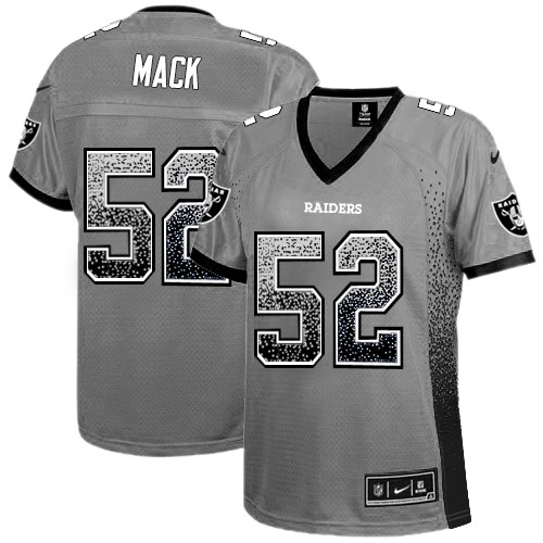 Nike Raiders 52 Khalil Mack Gray Drift Fashion Elite Jersey