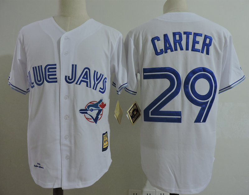 Blue Jays 29 Joe Carter White 1993 Cooperstown Collection Jersey