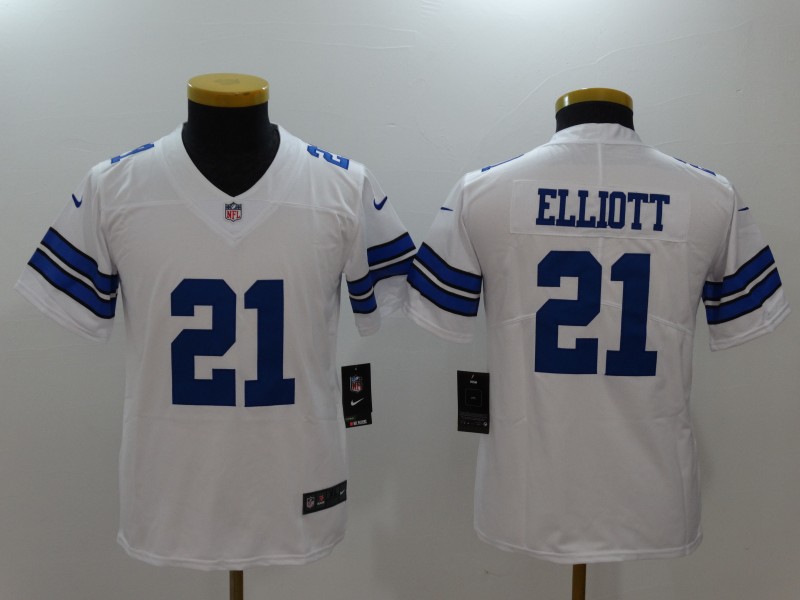 Nike Cowboys 21 Ezekiel Elliott White Youth Vapor Untouchable Player Limited Jersey