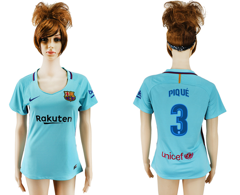 2017-18 Barcelona 3 PIQUE Away Women Soccer Jersey 2017-18 Barcelona 3 PIQUE Away Women Soccer Jersey