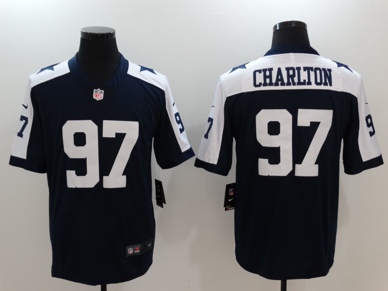 Nike Cowboys 97 Taco Charlton Navy Throwback Vapor Untouchable Player Limited Jersey
