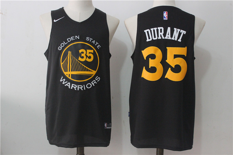 Warriors 35 Kevin Durant Black Nike Stitched Jersey