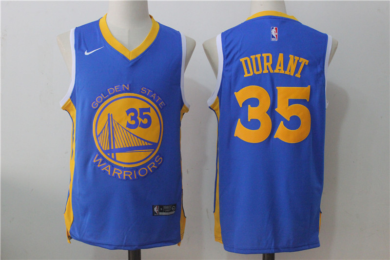 Warriors 35 Kevin Durant Royal Nike Stitched Jersey