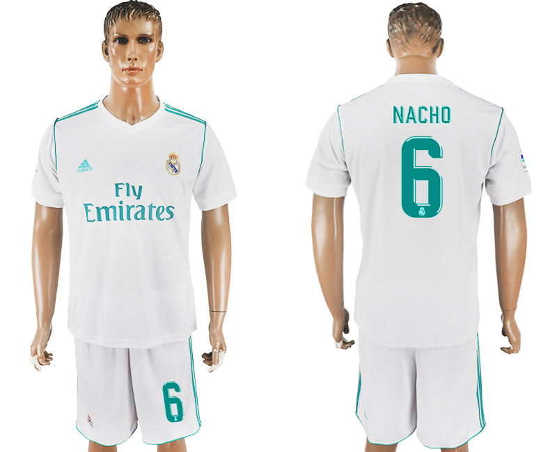 2017-18 Real Madrid 6 NACHO Home Soccer Jersey