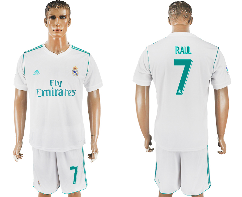 2017-18 Real Madrid 7 RAUL Home Soccer Jersey