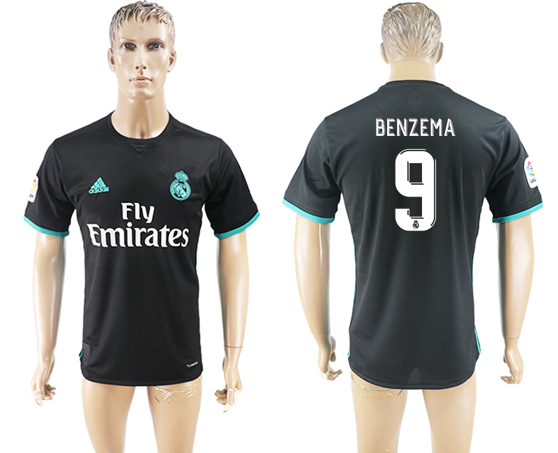 2017-18 Real Madrid 9 BENZEMA Away Thailand Soccer Jersey