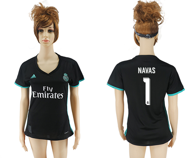 2017-18 Real Madrid 1 NAVAS Away Women Soccer Jersey
