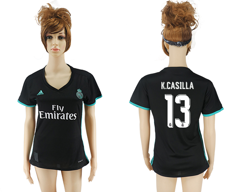 2017-18 Real Madrid 13 K.CASILLA Away Women Soccer Jersey