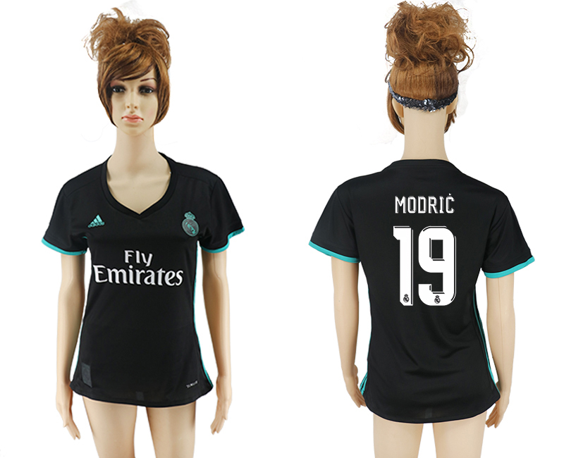 2017-18 Real Madrid 19 MODRIC Away Women Soccer Jersey