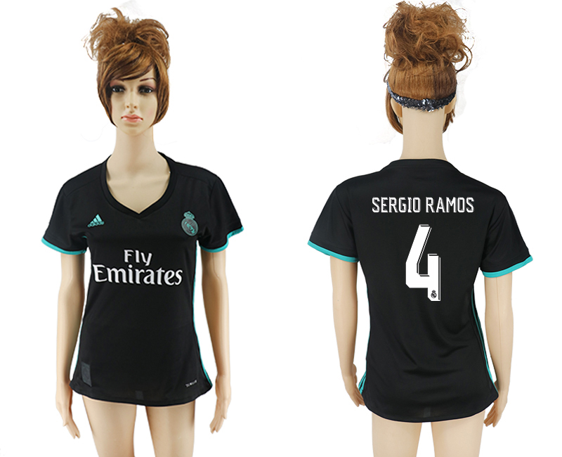 2017-18 Real Madrid 4 SERGIO RAMOS Away Women Soccer Jersey 2017-18 Real Madrid 4 SERGIO RAMOS Away Women Soccer Jersey