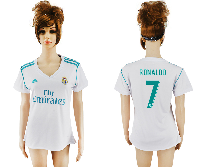 2017-18 Real Madrid 7 RONALDO Home Women Soccer Jersey 2017-18 Real Madrid 7 RONALDO Home Women Soccer Jersey