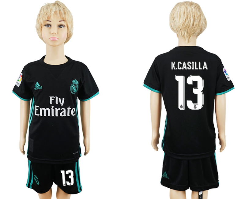 2017-18 Real Madrid 13 K.CASILLA Away Youth Soccer Jersey