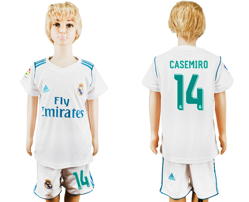 2017-18 Real Madrid 14 CASEMIRO Home Youth Soccer Jersey 2017-18 Real Madrid 14 CASEMIRO Home Youth Soccer Jersey