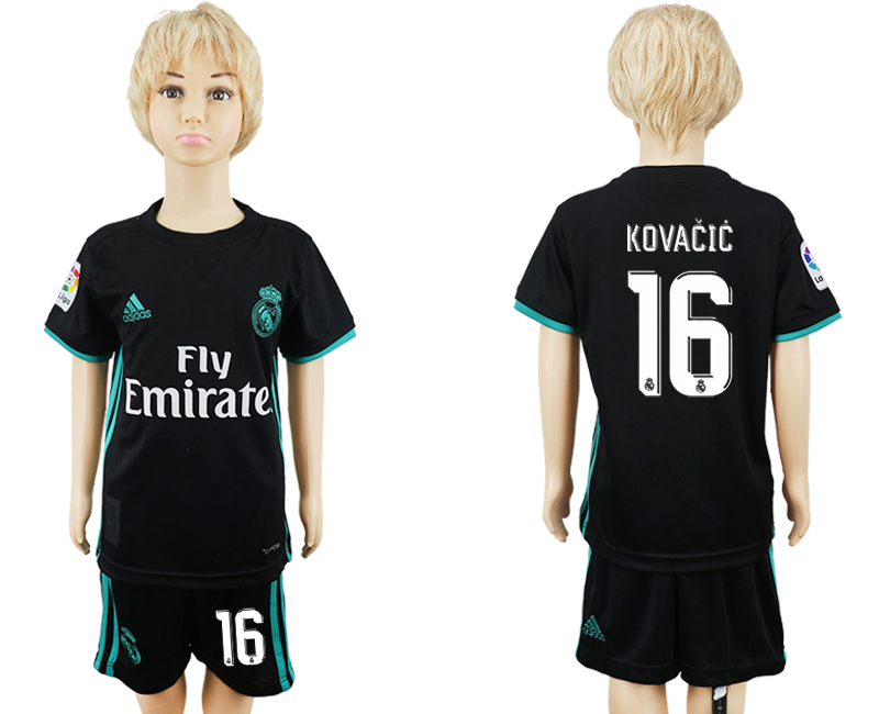 2017-18 Real Madrid 16 KOVACIC Away Youth Soccer Jersey 2017-18 Real Madrid 16 KOVACIC Away Youth Soccer Jersey