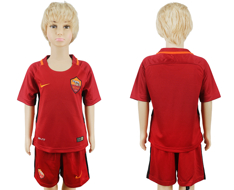 2017-18 Roma Home Youth Soccer Jersey