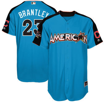 American League 23 Michael Brantley Blue 2017 MLB All-Star Game Home Run Derby Jersey