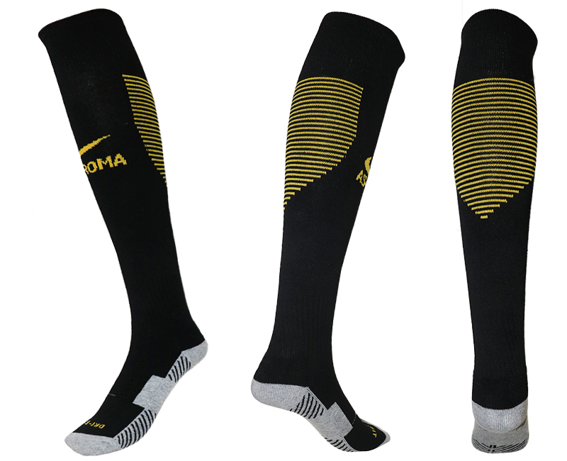 2017-18 Roma Black Soccer Socks