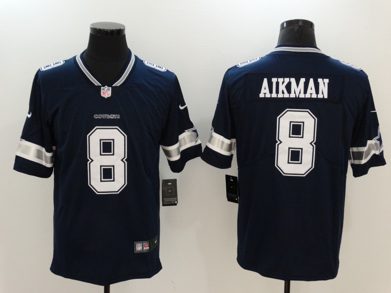 Nike Cowboys 8 Troy Aikman Navy Vapor Untouchable Player Limited Jersey