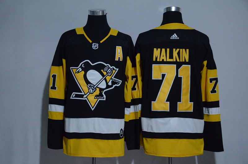 Penguins 71 Evgeni Malkin Black Adidas Jersey