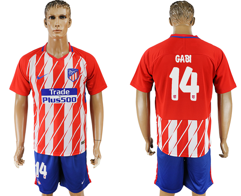 2017-18 Atletico Madrid 14 GABI Home Soccer Jersey