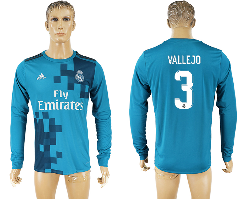 2017-18 Real Madrid 3 VALLEJO Third Away Long Sleeve Thailand Soccer Jersey