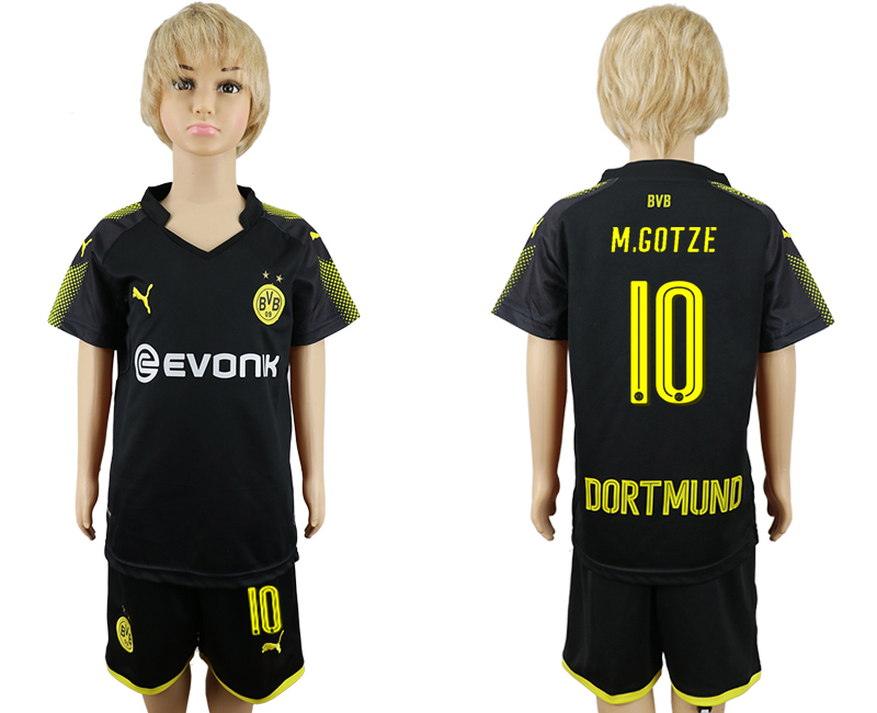2017-18 Dortmund 10 M.GOTZE Away Youth Soccer Jersey