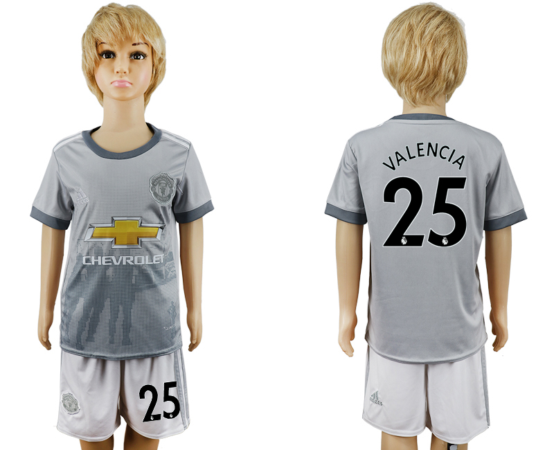 2017-18 Manchester United 25 VALENCIA Third Away Youth Soccer Jersey