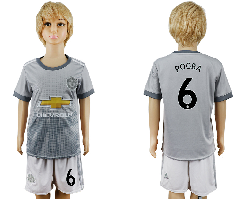 2017-18 Manchester United 6 POGBA Third Away Youth Soccer Jersey