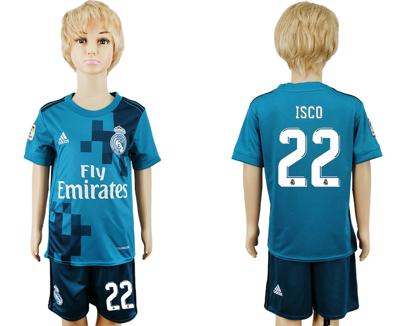 2017-18 Real Madrid 22 ISCO Third Away Youth Soccer Jersey