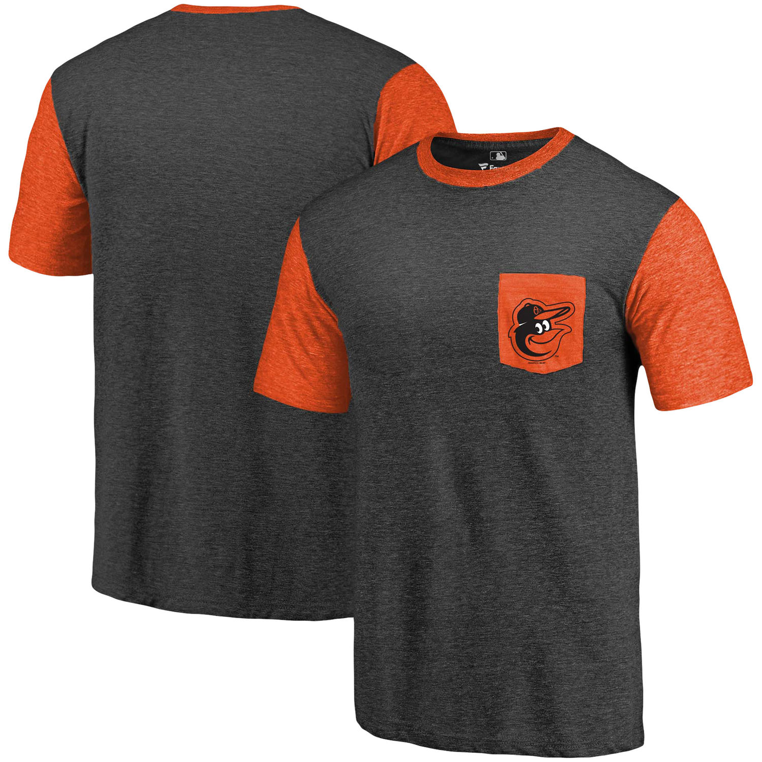 Men's Baltimore Orioles Fanatics Branded Black/Orange Refresh Pocket T-Shirt