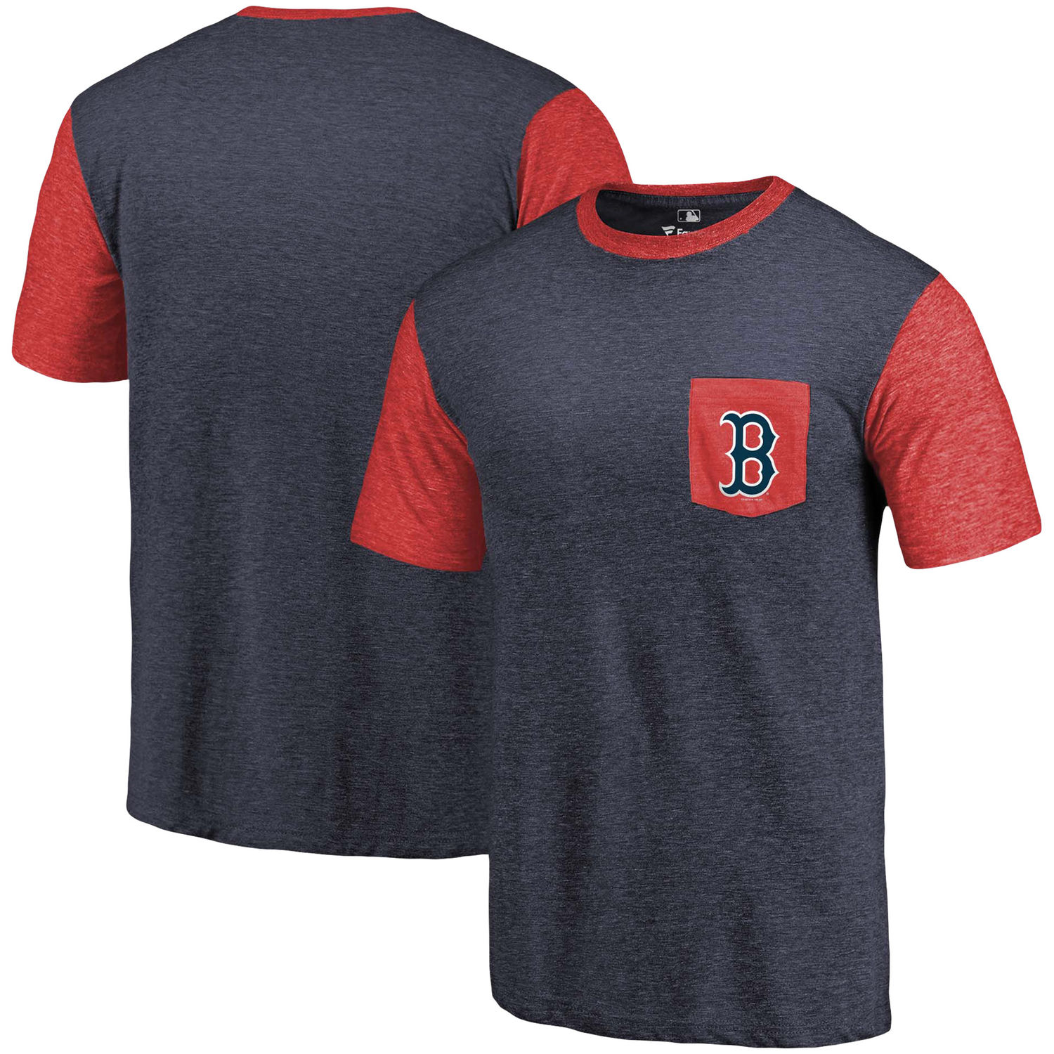 Men's Boston Red Sox Fanatics Branded Navy/Red Refresh Pocket T-Shirt