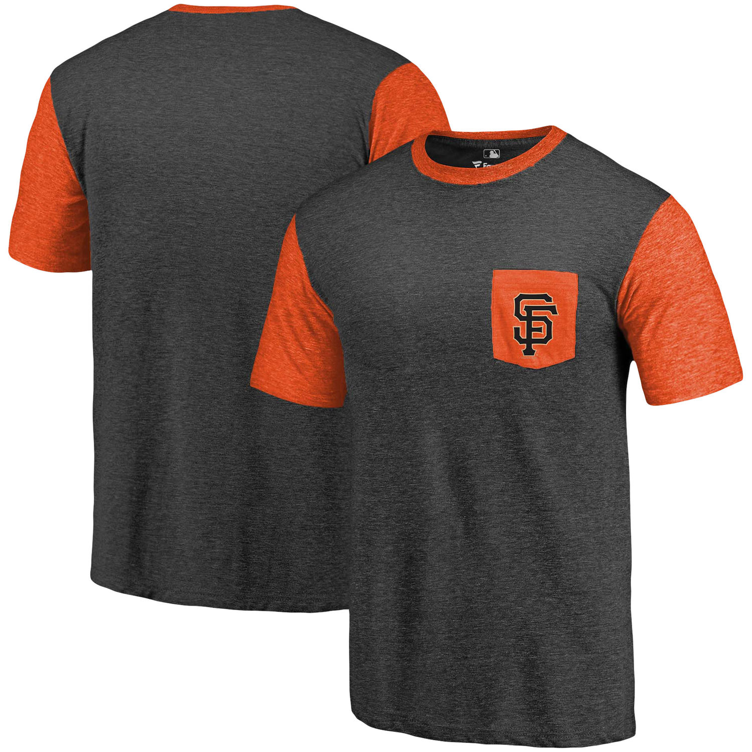 Men's San Francisco Giants Fanatics Branded Black/Orange Refresh Pocket T-Shirt - Click Image to Close