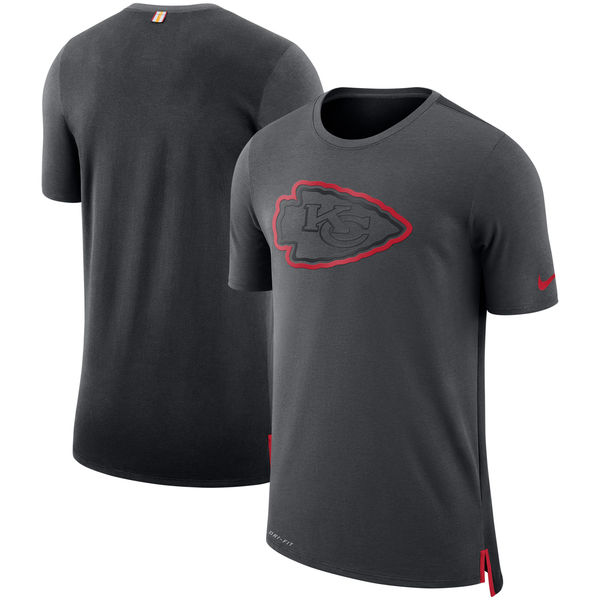 Men's San Francisco 49ers Nike Charcoal/Black Sideline Travel Mesh Performance T-Shirt