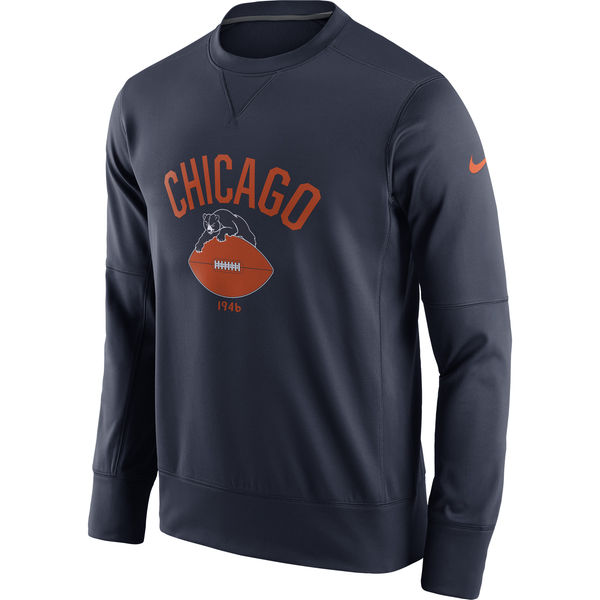 Men's Chicago Bears Nike Navy Circuit Alternate Sideline Performance Sweatshirt