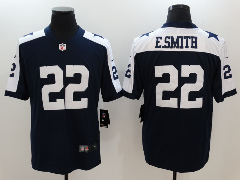 Nike Cowboys 22 Emmitt Smith Blue Throwback Vapor Untouchable Player Limited Jersey