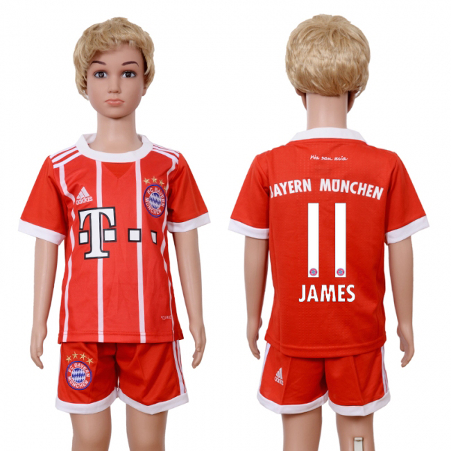 2017-18 Bayern Munich 11 JAMES Home Youth Soccer Jersey 2017-18 Bayern Munich 11 JAMES Home Youth Soccer Jersey