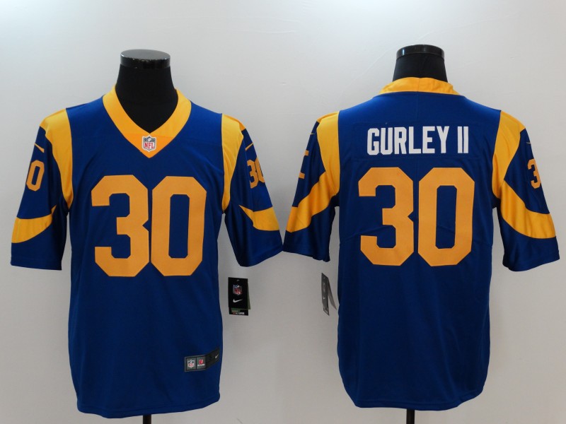 Nike Rams 30 Todd Gurley II Blue Vapor Untouchable Palyer Limited Jersey
