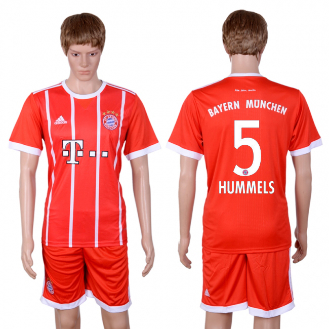 2017-18 Bayern Munich 5 HUMMELS Home Soccer Jersey