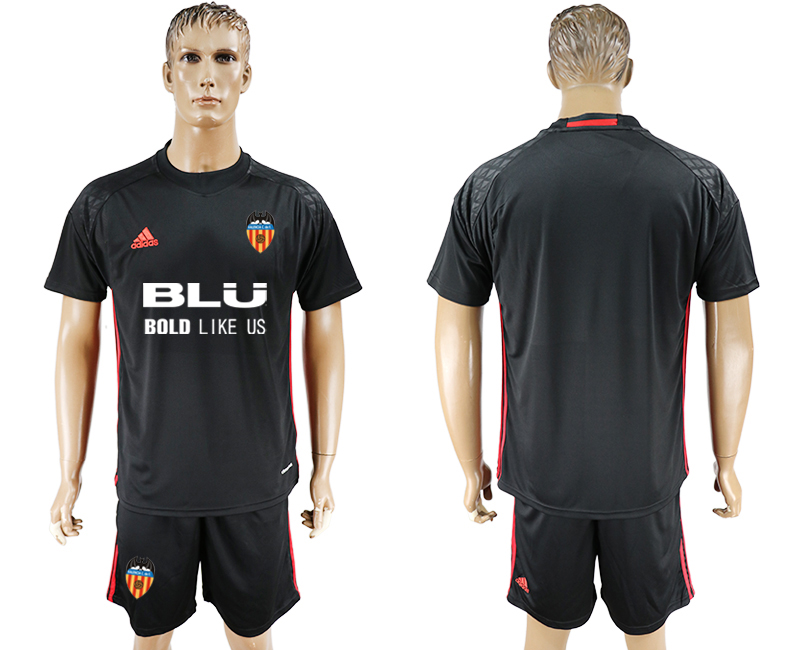 2017-18 Valencia CF Black Goalkeeper Soccer Jersey