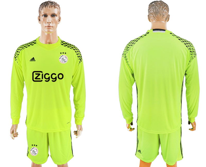 2017-18 Ajax Fluorescent Black Long Sleeve Goalkeeper Soccer Jersey 2017-18 Ajax Fluorescent Black Long Sleeve Goalkeeper Soccer Jersey