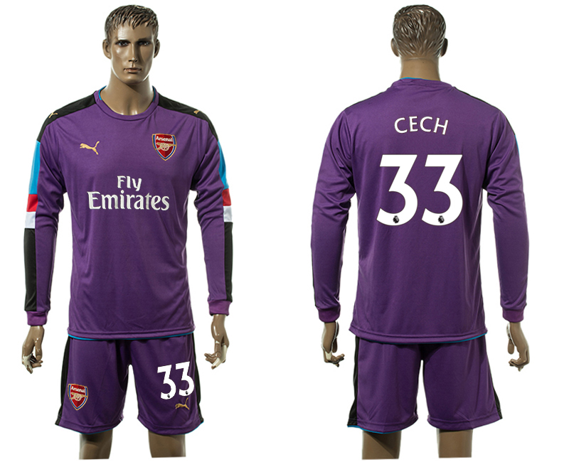 2017-18 Arsenal 33 CECH Purple Long Sleeve Goalkeeper Soccer Jersey 2017-18 Arsenal 33 CECH Purple Long Sleeve Goalkeeper Soccer Jersey