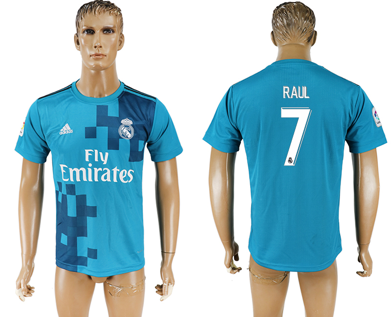 2017-18 Real Madrid 7 RAUL Third Away Thailand Soccer Jersey