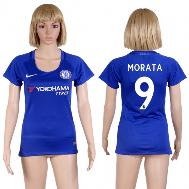 2017-18 Chelsea 9 MORATA Home Women Soccer Jersey