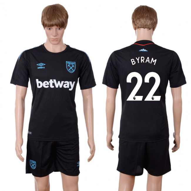 2017-18 West Ham United 22 BYRAM Away Soccer Jersey