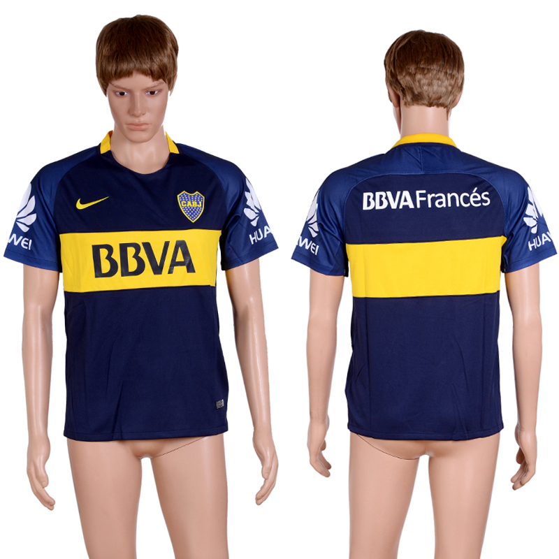 2017-18 Boca Juniors Home Thailand Soccer Jersey