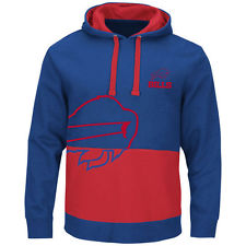 Buffalo Bills Blue & Red Split All Stitched Hooded Sweatshirt