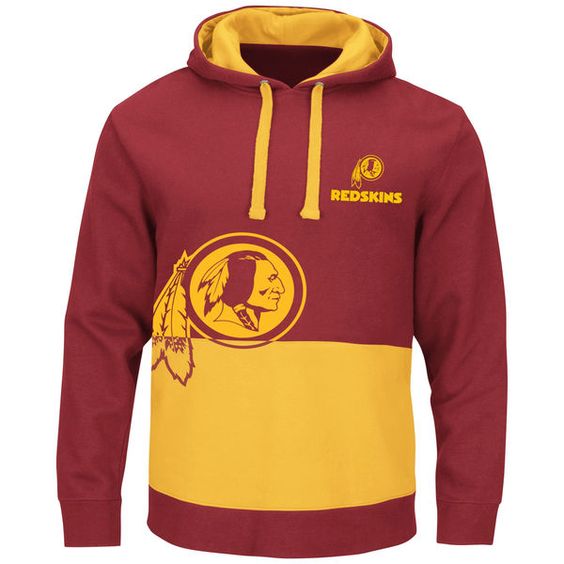 Washington Redskins Red & Gold Split All Stitched Hooded Sweatshirt - Click Image to Close