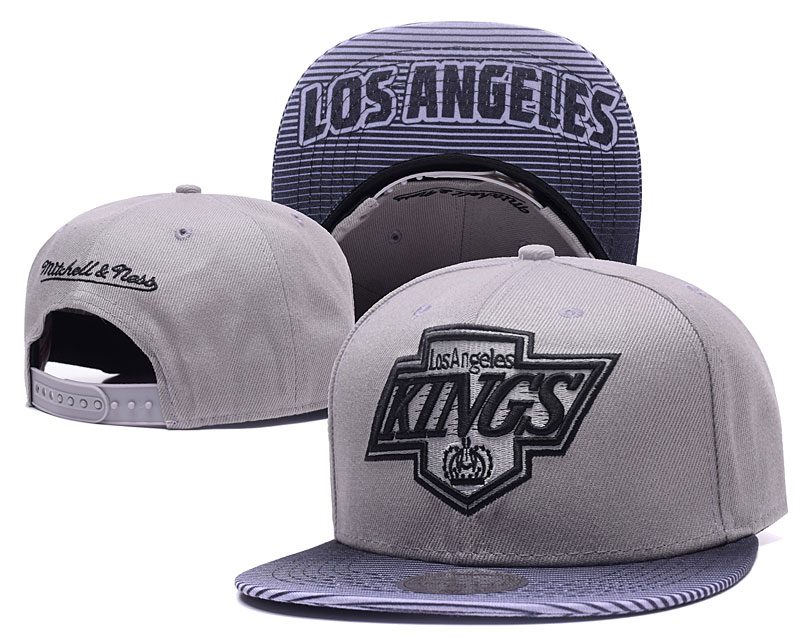 Kings Team Logo Gray Mitchell & Ness Adjustable Hat GS